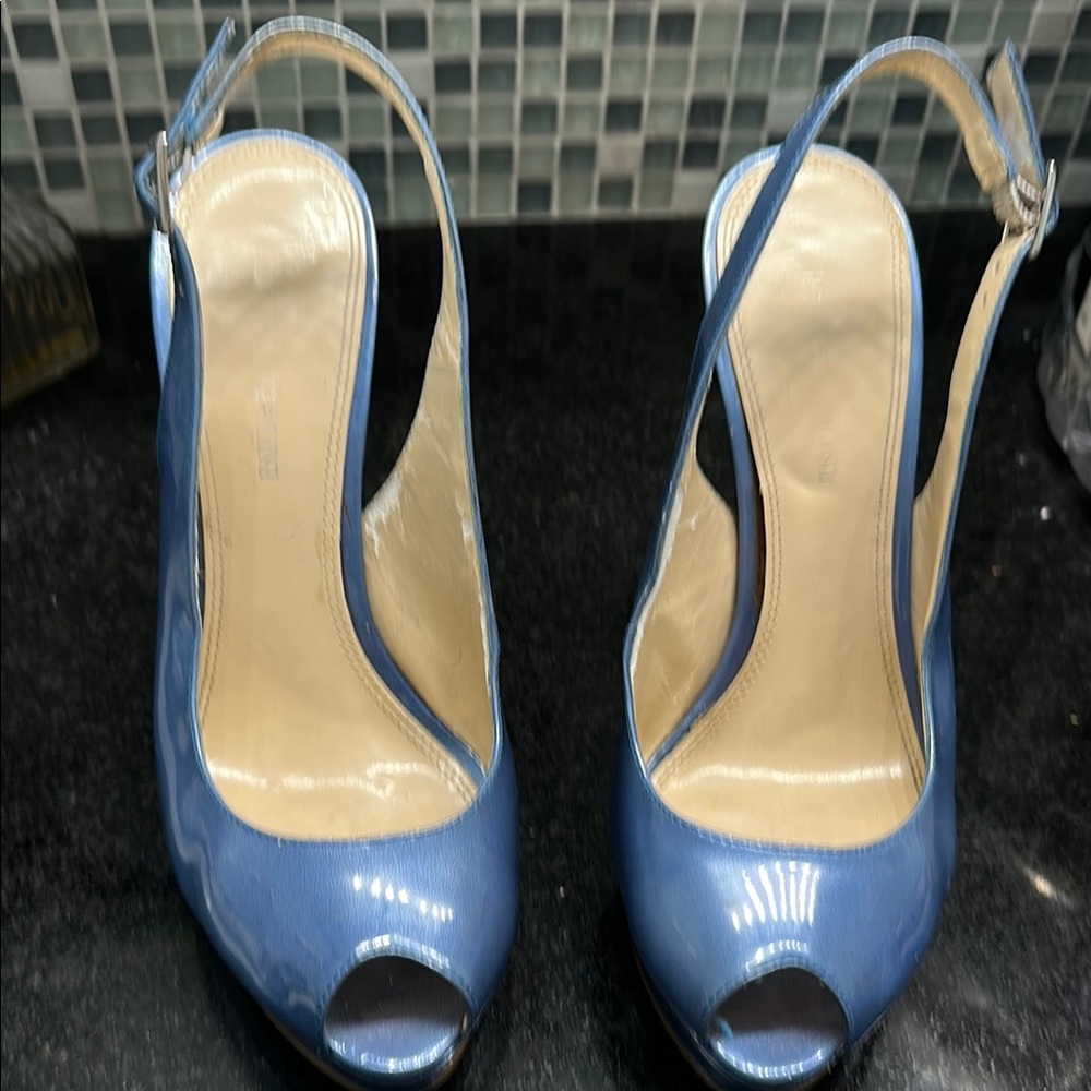 Enzo Angiolini Blue Peep Toe Heels